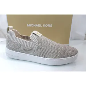 Michael Kors Juno Knit Slip On Sneaker Metallic Stretch Champagne