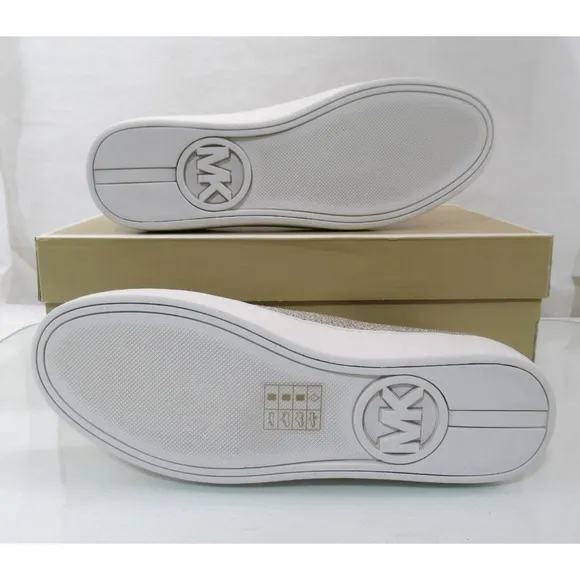 Michael Kors Juno Knit Slip On Sneaker Metallic Stretch Champagne