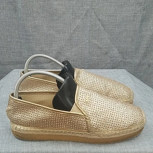 Michael Kors kendrick gold glitter espadrilles 9M