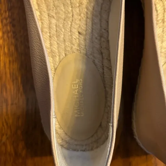 Michael Kors Pink &amp; Black Leather Kendrick Toe Cap Espadrilles Slip On S…