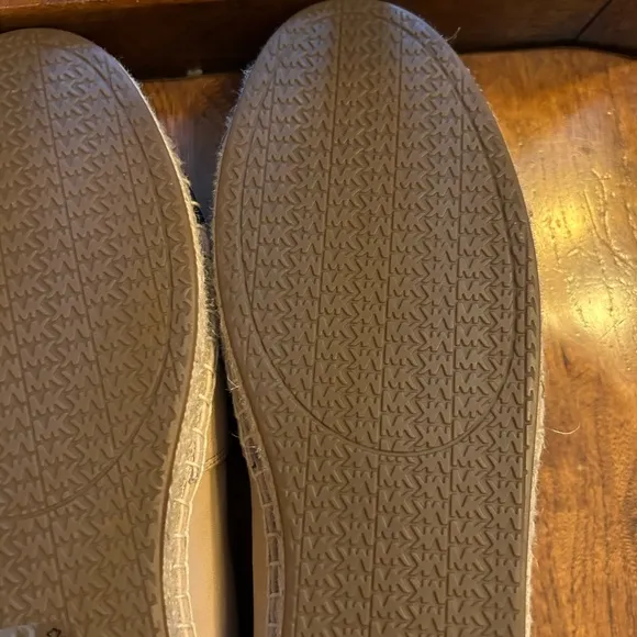 Michael Kors Pink &amp; Black Leather Kendrick Toe Cap Espadrilles Slip On S…