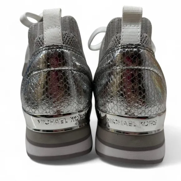 Michael Kors Silver and White Sneakers