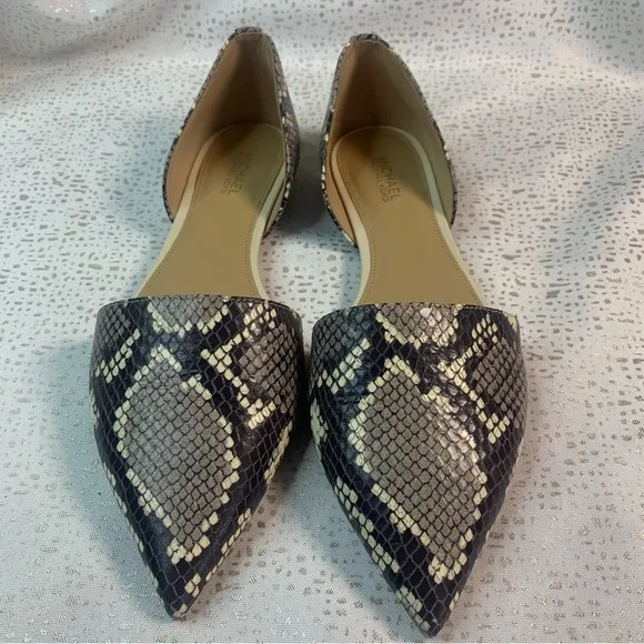 Michael Kors Snakeskin Pointed Flats Size 6