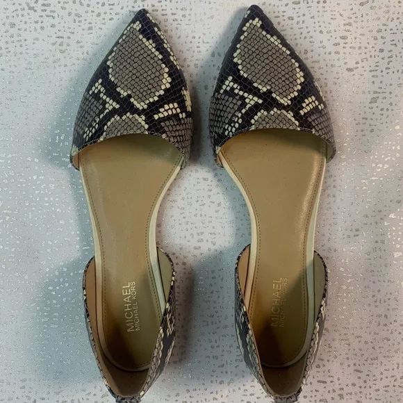 Michael Kors Snakeskin Pointed Flats Size 6
