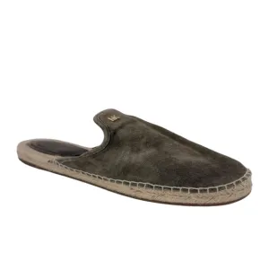 Michael Kors Sued Leather Espadrilles Slide Mule Sandal Olive Size 8