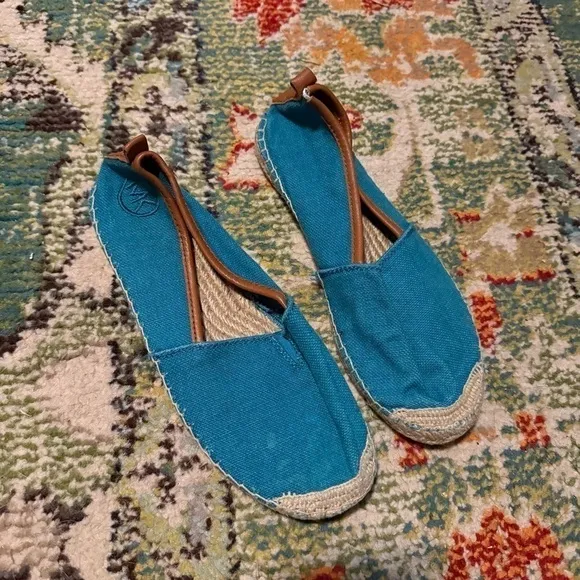 Michael Kors teal Meg Espadrilles slip on flats