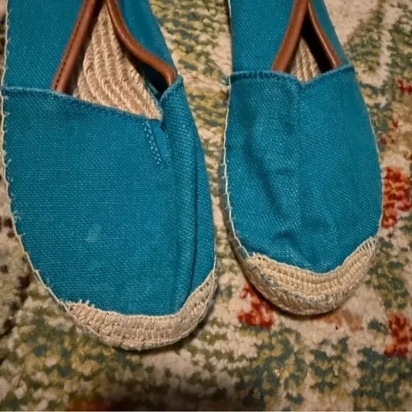 Michael Kors teal Meg Espadrilles slip on flats