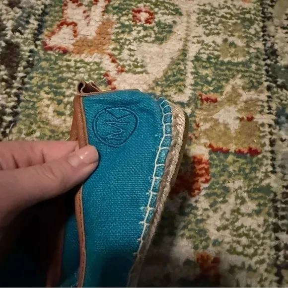 Michael Kors teal Meg Espadrilles slip on flats