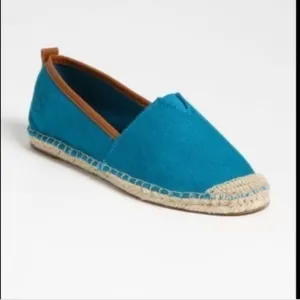 Michael Kors teal Meg Espadrilles slip on flats