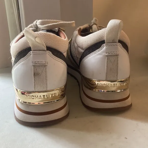 Michael Kors Vintage Brown Striped Mesh Michael Kors Sneakers Sz 9