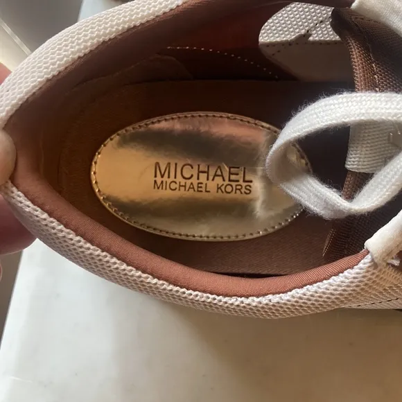 Michael Kors Vintage Brown Striped Mesh Michael Kors Sneakers Sz 9
