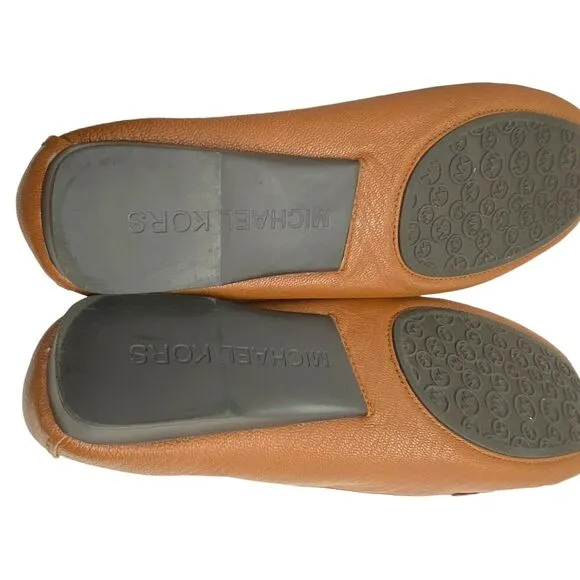 Michael Kors Womens Cognac Brown Moc Toe Casual Driving Loafer Shoes Size 9.5