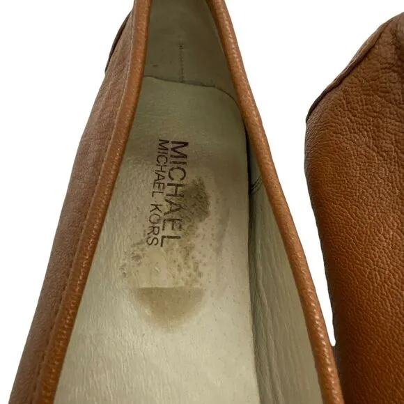 Michael Kors Womens Cognac Brown Moc Toe Casual Driving Loafer Shoes Size 9.5