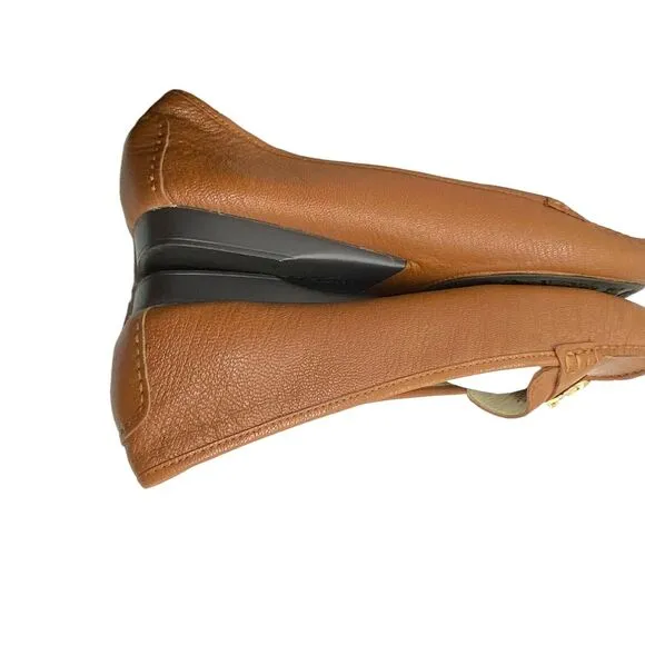 Michael Kors Womens Cognac Brown Moc Toe Casual Driving Loafer Shoes Size 9.5