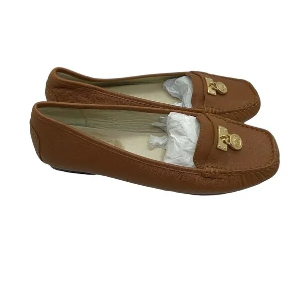 Michael Kors Womens Cognac Brown Moc Toe Casual Driving Loafer Shoes Size 9.5