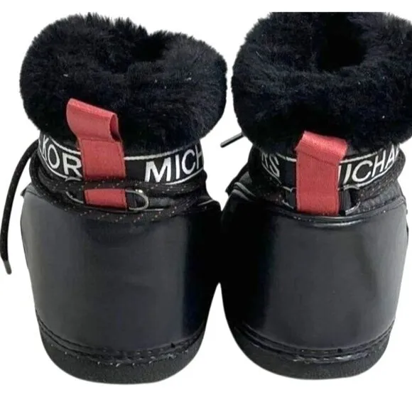 Michael Kors Women's Zelda Logo Winter Black Snow Boot‎ Size 7