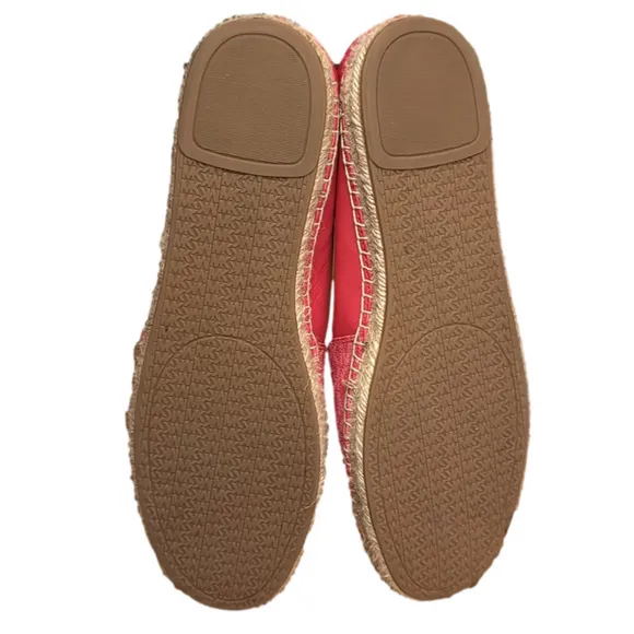 MICHAEL Michael Kors Coated Canvas Leather Pink Kendrick Logo Espadrille Size 11