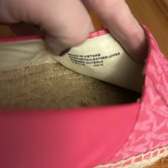 MICHAEL Michael Kors Coated Canvas Leather Pink Kendrick Logo Espadrille Size 11