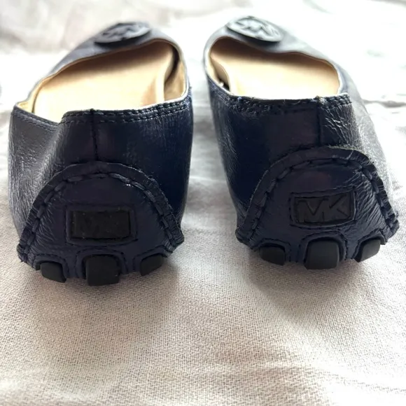 MICHAEL Michael Kors Lindsey Leather Ballet Flats navy SZ 8 M NWOT