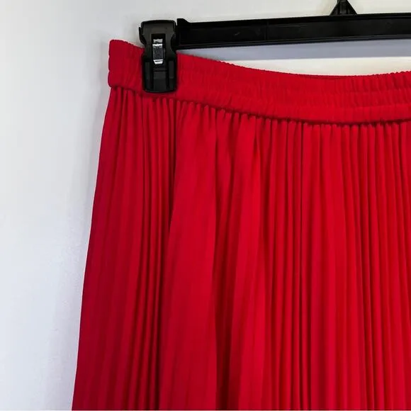 MICHAEL Michael Kors Pull-On Pleated Midi skirt deep pink - 1X