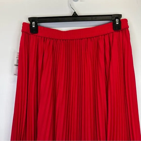 MICHAEL Michael Kors Pull-On Pleated Midi skirt deep pink - 1X