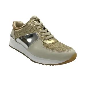 Michael Michael Kors Sneaker Women Size 6.5M Gold-tone Lace-up Liv Wedge
