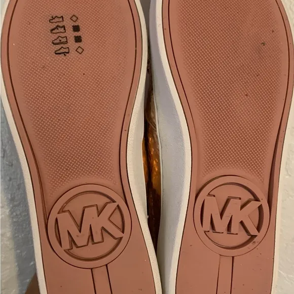 MICHAEL MICHAEL KORSKeaton Embellished Metallic Leather Slip-On Sneaker New sz9