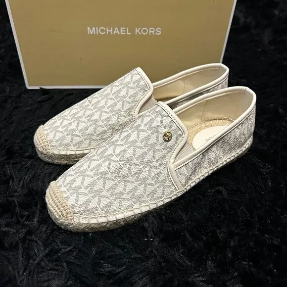 Michael Kors MK logo print espadrilles flats slip on shoes women’s 7 new