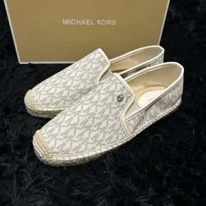 Michael Kors MK logo print espadrilles flats slip on shoes women’s 7 new