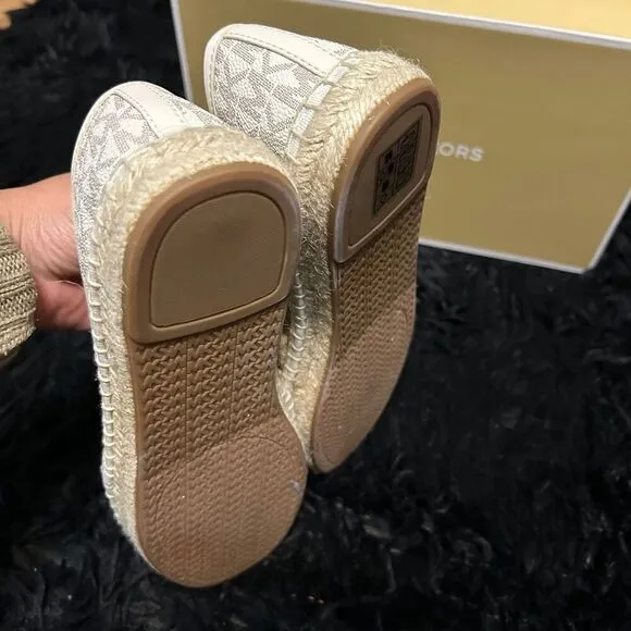 Michael Kors MK logo print espadrilles flats slip on shoes women’s 7 new