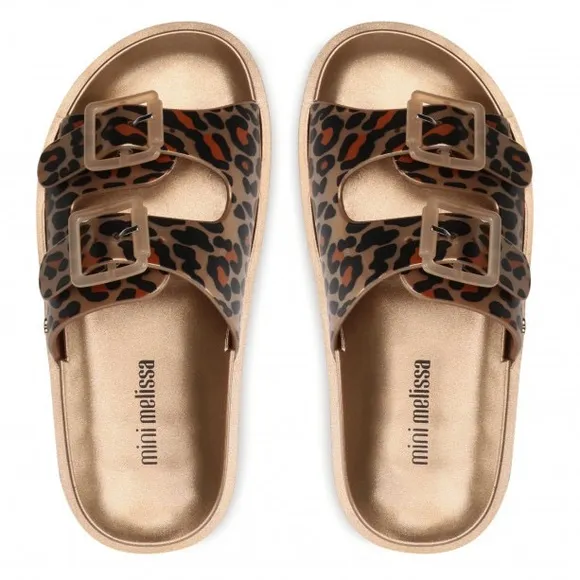 Mini Melissa Slides Wide II Leopard Gold