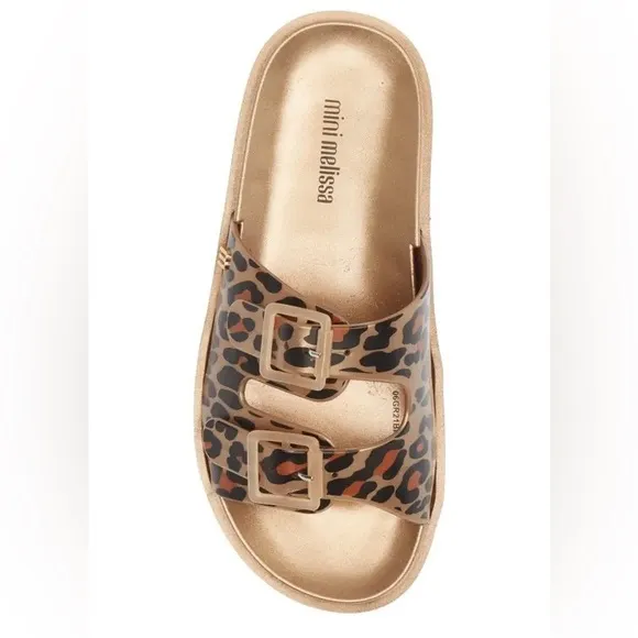 Mini Melissa Slides Wide II Leopard Gold