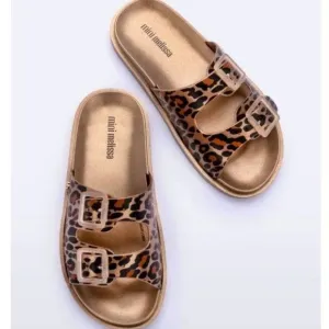 Mini Melissa Slides Wide II Leopard Gold