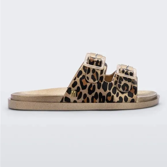 Mini Melissa Slides Wide II Leopard Gold