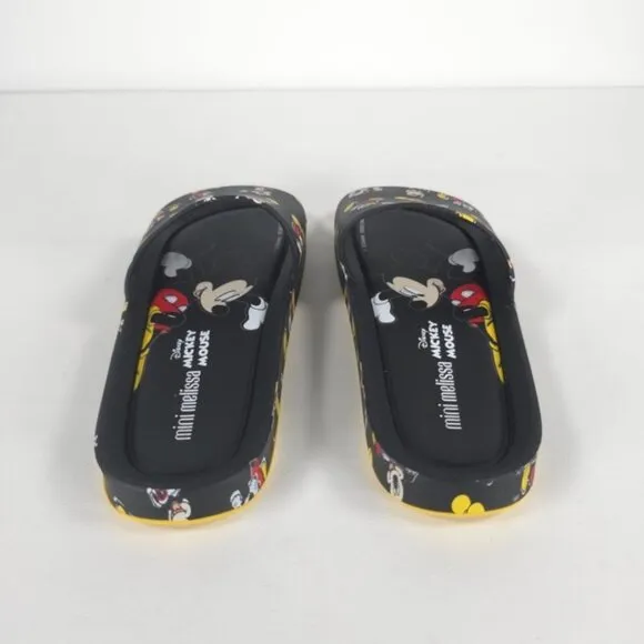 MINI MELISSA Unisex Black Beach Slide III Mickey &amp; Fiends Sandals Size 2 KIDS