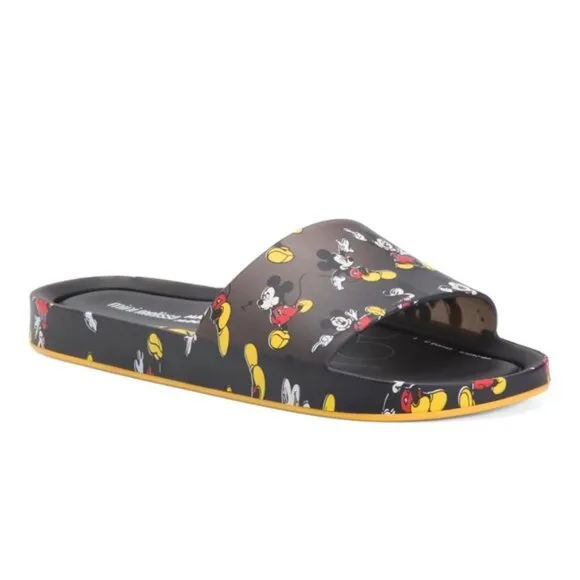 MINI MELISSA Unisex Black Beach Slide III Mickey &amp; Fiends Sandals Size 2 KIDS