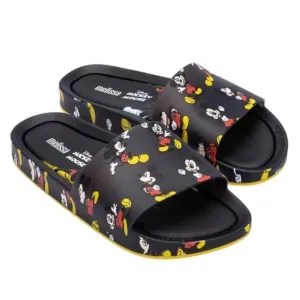 MINI MELISSA Unisex Black Beach Slide III Mickey &amp; Fiends Sandals Size 2 KIDS