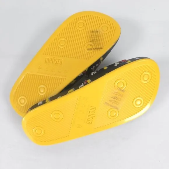 MINI MELISSA Unisex Black Beach Slide III Mickey &amp; Fiends Sandals Size 2 KIDS