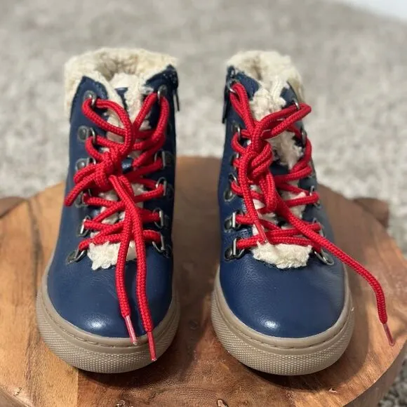 Mini Boden Cozy leather lace up boots