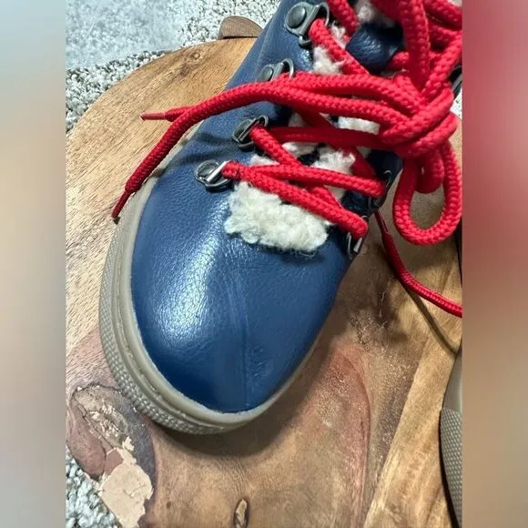 Mini Boden Cozy leather lace up boots