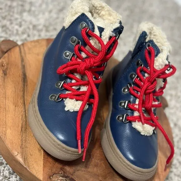Mini Boden Cozy leather lace up boots