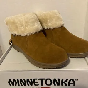 MINNETONKA Genuine Suede Water and Stain Resistant Ankle Boots