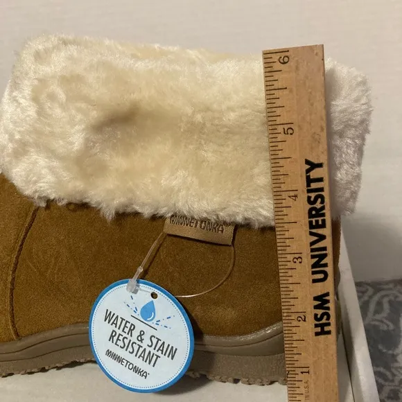 MINNETONKA Genuine Suede Water and Stain Resistant Ankle Boots