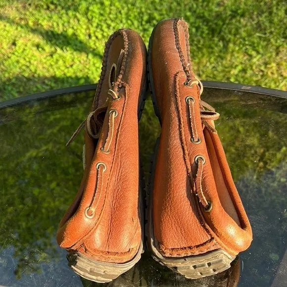 Minnetonka leather moccasins brown, vintage