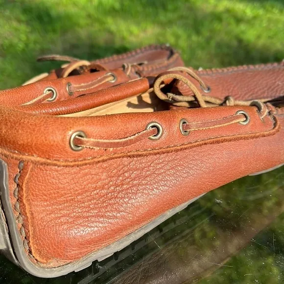 Minnetonka leather moccasins brown, vintage