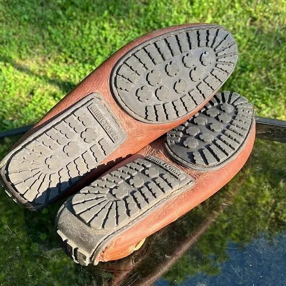 Minnetonka leather moccasins brown, vintage