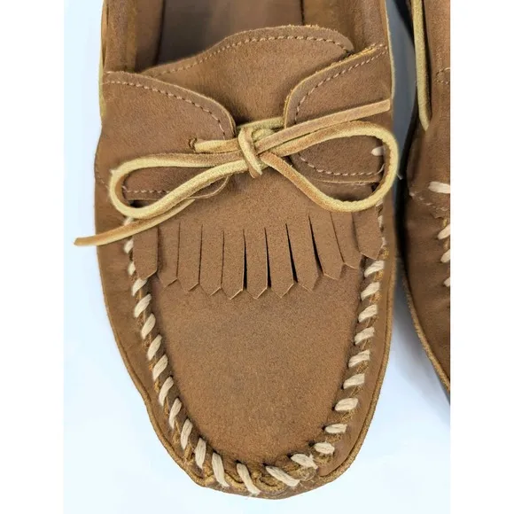 Minnetonka Moccasin Suede Leather Camp Moc Dusty Brown Loafers Men's Size 13
