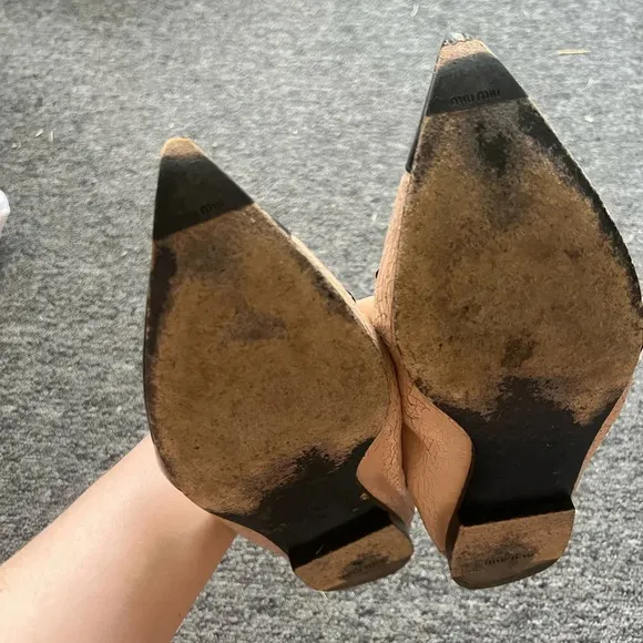 Miu Miu Pink Pointed Ballet Flats, size 38.5