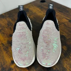 Miu Miu Pink Sequin Neoprene Slip On Sneakers Size 38