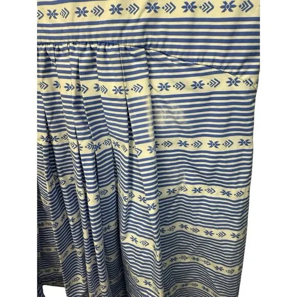 Miu Miu Blue Striped Ruffle Cotton Dress IT 42 / US 6 Off-Shoulder Boho Chic